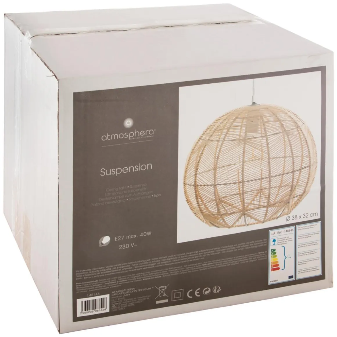SUSPENSION ROTIN D.38X32CM