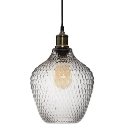 SUSPENSION VERRE FUME OMAHA D.21CM