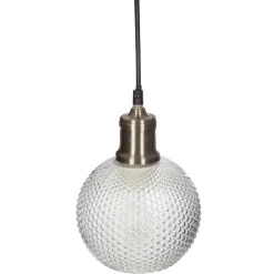 SUSPENSION VERRE STRIE KAT TRANSPARENT D.15CM