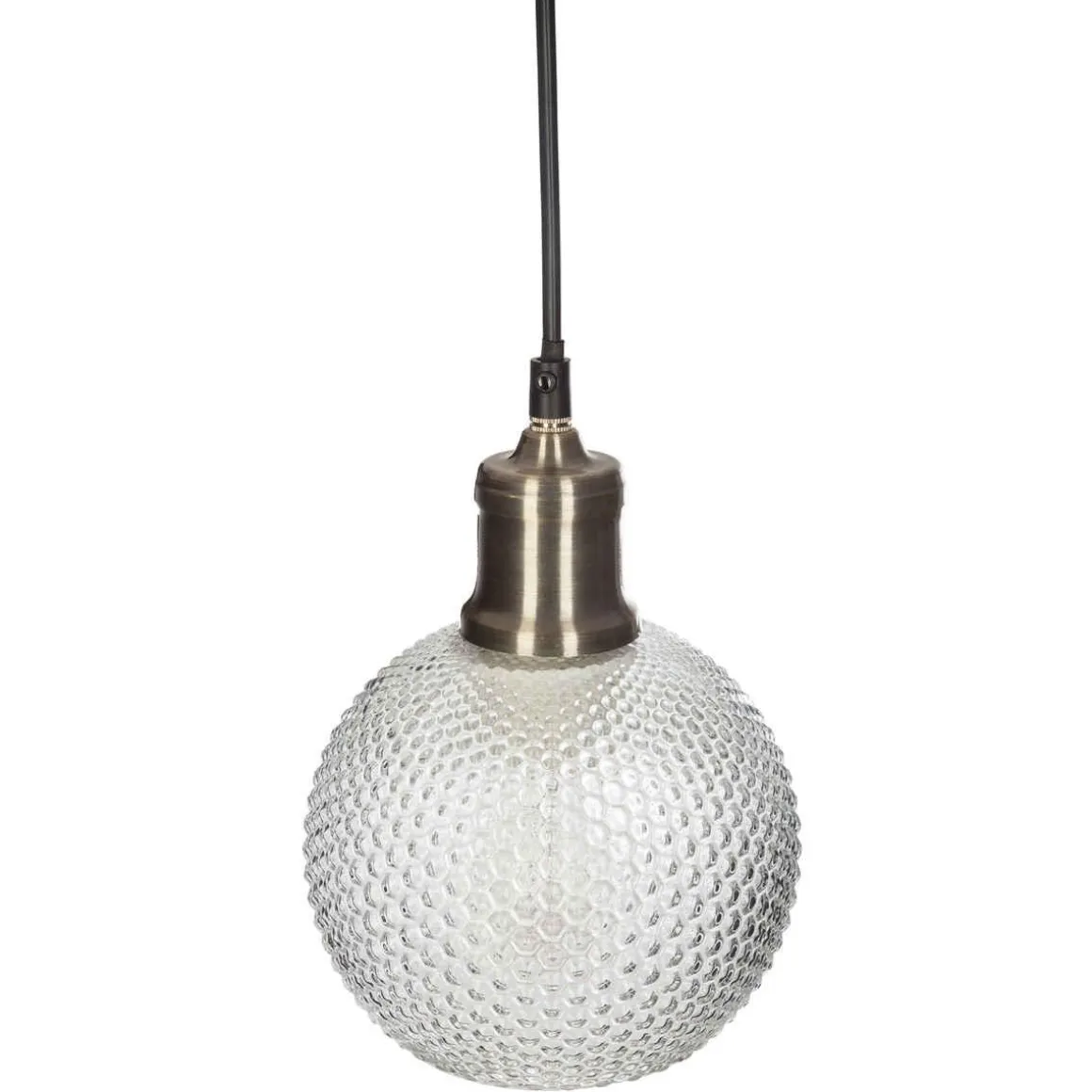 SUSPENSION VERRE STRIE KAT TRANSPARENT D.15CM
