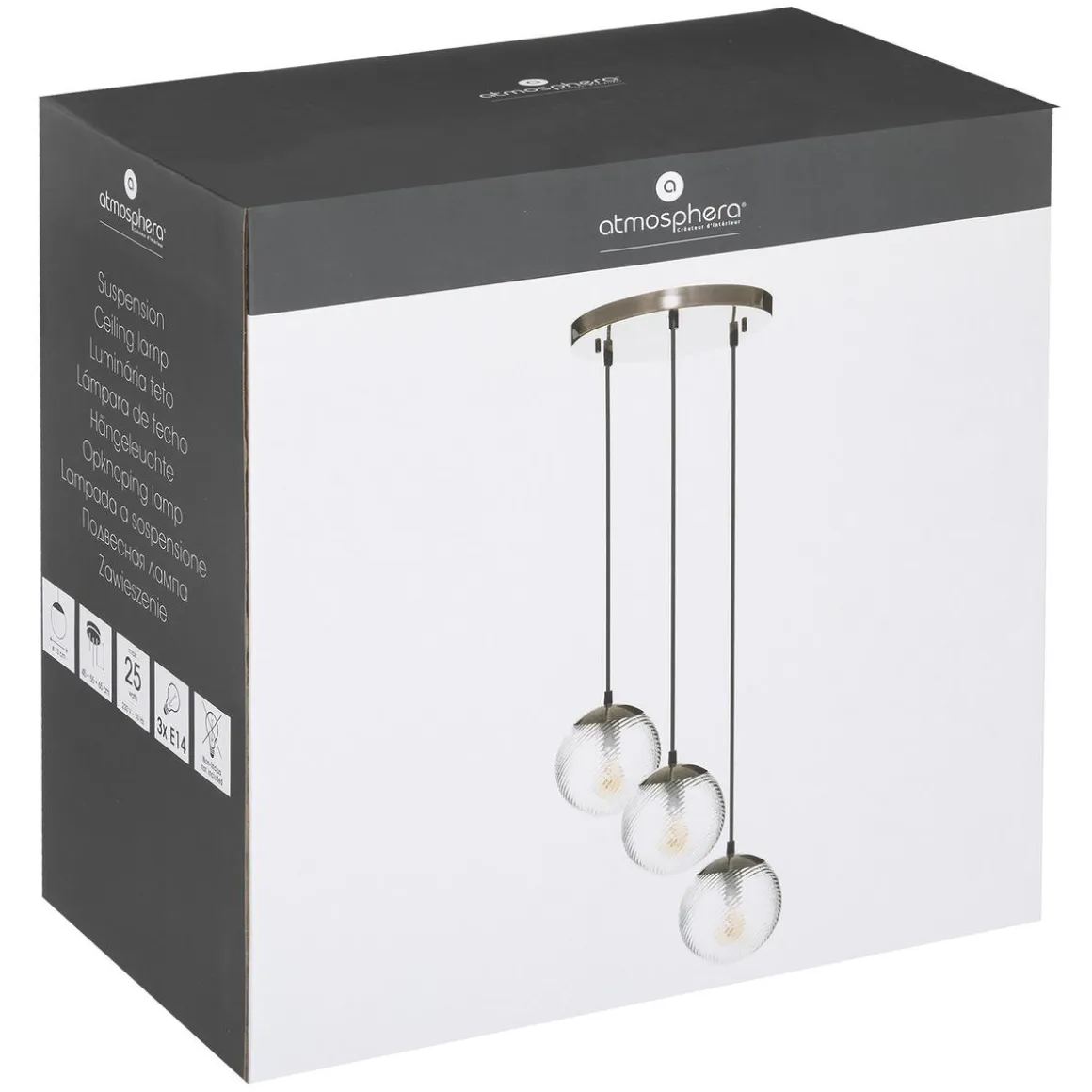 SUSPENSION X3 VERRE NIGHT DORE D.15CM