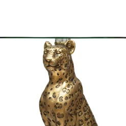 TABLE A CAFE WILD LEOPARD DORE D.40CM