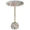 TABLE APPOINT MARBRE NEMA BEIGE D.35.5X58CM