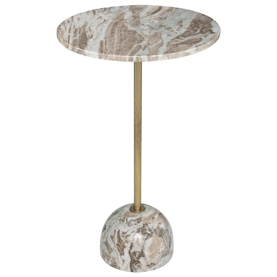 TABLE APPOINT MARBRE NEMA BEIGE D.35.5X58CM
