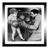 TABLEAU 25X25CM BAGUETTE NOIRE BOXE ENFANT