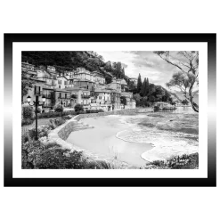 TABLEAU 35X25CM BAGUETTE NOIRE FRONT MER