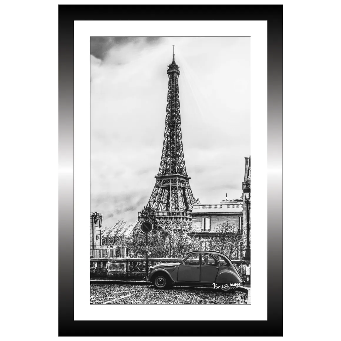 TABLEAU 20X30CM BAGUETTE NOIRE TOUR EIFFEL