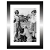 TABLEAU 15X20CM BAGUETTE NOIRE VINTAGE ENFANT