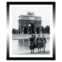 TABLEAU 25X30CM BAGUETTE NOIRE VINTAGE MAMIE ARC TRIOMPHE