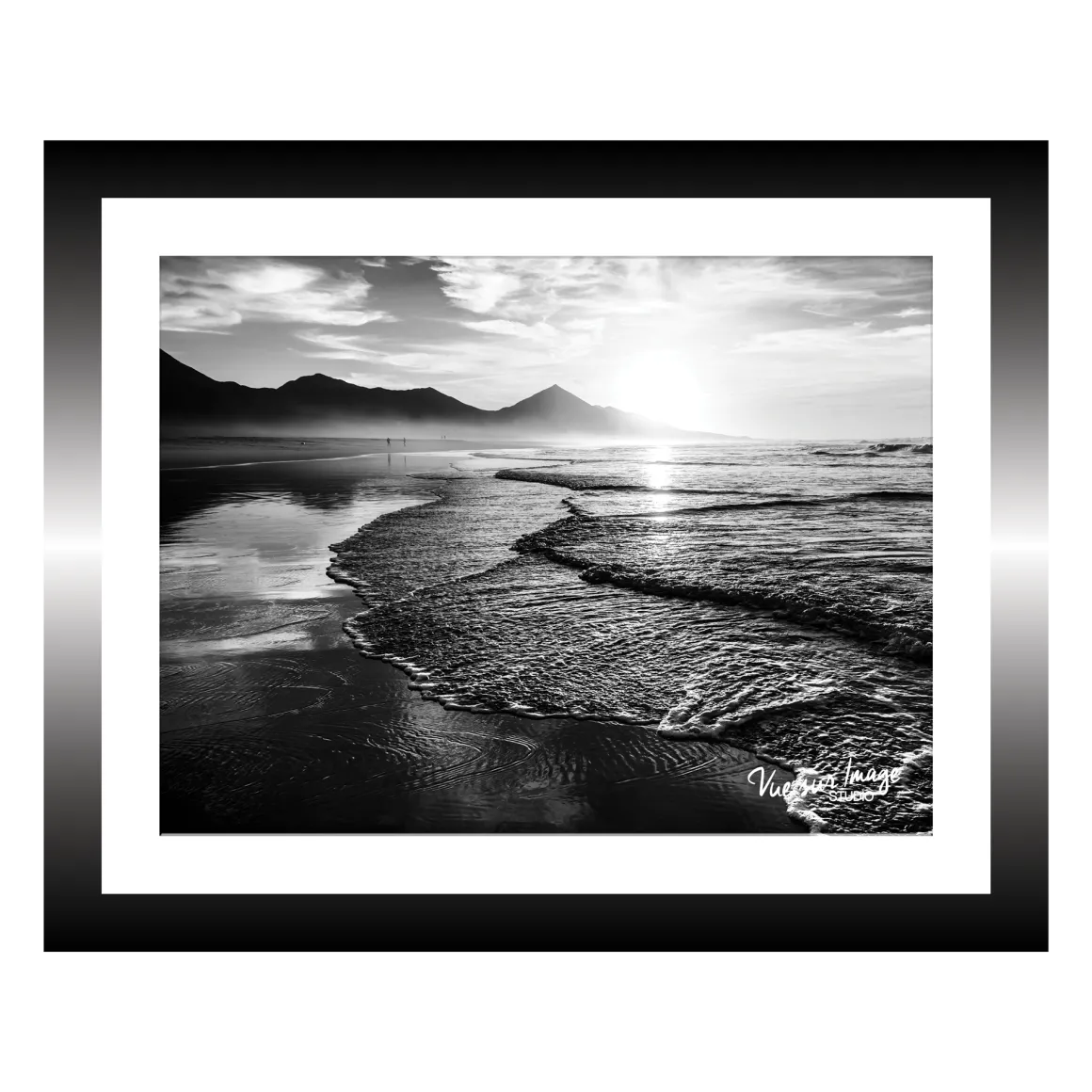 TABLEAU 25X20CM BAGUETTE NOIR MER