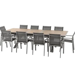 TABLE AXIOME EXTENSIBLE ALUMINIUM HONEY PRALINE 10 PLACES