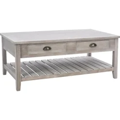 TABLE BASSE BOIS CAMPAGNE 2 TIROIRS
