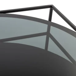 TABLE BASSE METAL VERRE YOHO D.90X90X40CM