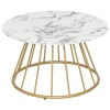 TABLE BASSE RAYO EFFET MARBRE BLANC D.70CM