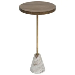 TABLE CAFE BOIS MARBRE NEITH BEIGE
