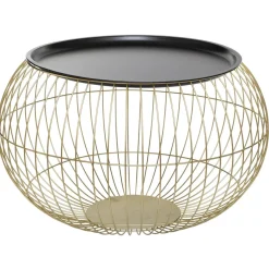 TABLE CAFE METAL ALYA DORE D.66.5X40CM