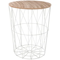 TABLE CAFE METAL GRIS KUMI D.47X57CM
