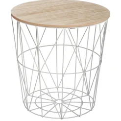 TABLE CAFE METAL GRIS KUMI D.41X40CM