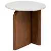 TABLE CAFE NANDA MANGUIER MARBRE BLANC D.51CM