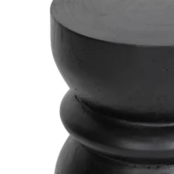 TABLE CAFE TOTEM JAFAR BOIS NOIR H.39.5CM