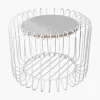 TABLE CYLINDRE FILAIRE BLANCHE 40X30CM M2