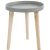 TABLE ET PLATEAU BOIS 3 PIEDS PIN 30X35CM