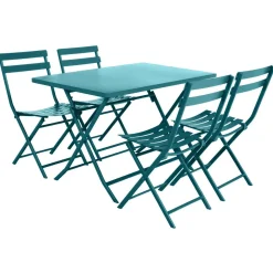 TABLE GREENSBORO RECTANGLE BLEU CANARD 4 PLACES