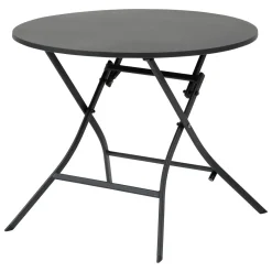 TABLE GREENSBORO RONDE GRAPHITE 4 PLACES
