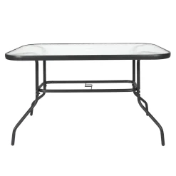 TABLE JARDIN RECTANGULAIRE 4 CHAISES ET PARASOL