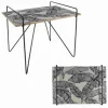 TABLE METAL BOIS FEUILLES NOIRES 60X44.5X57CM M1