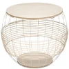 TABLE METAL FIL BLANC D.50X41.5CM