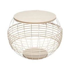 TABLE METAL FIL BLANC D.41X31CM