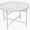 TABLE METAL PERFOREE DIA50CM H35CM BLANC
