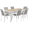 TABLE PAVANE EXTENSIBLE ALUMINIUM LIN BLANC 10 PLACES