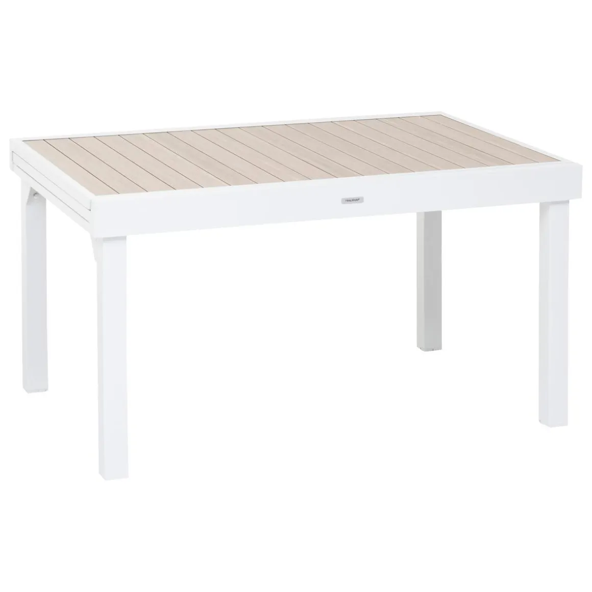 TABLE PIAZZA EXTENSIBLE ALUMINIUM LIN BLANC 10 PLACES