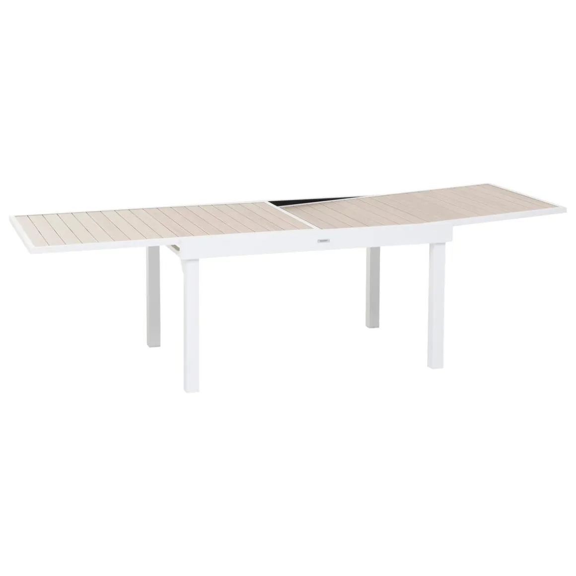 TABLE PIAZZA EXTENSIBLE ALUMINIUM LIN BLANC 10 PLACES