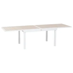 TABLE PIAZZA EXTENSIBLE ALUMINIUM LIN BLANC 10 PLACES