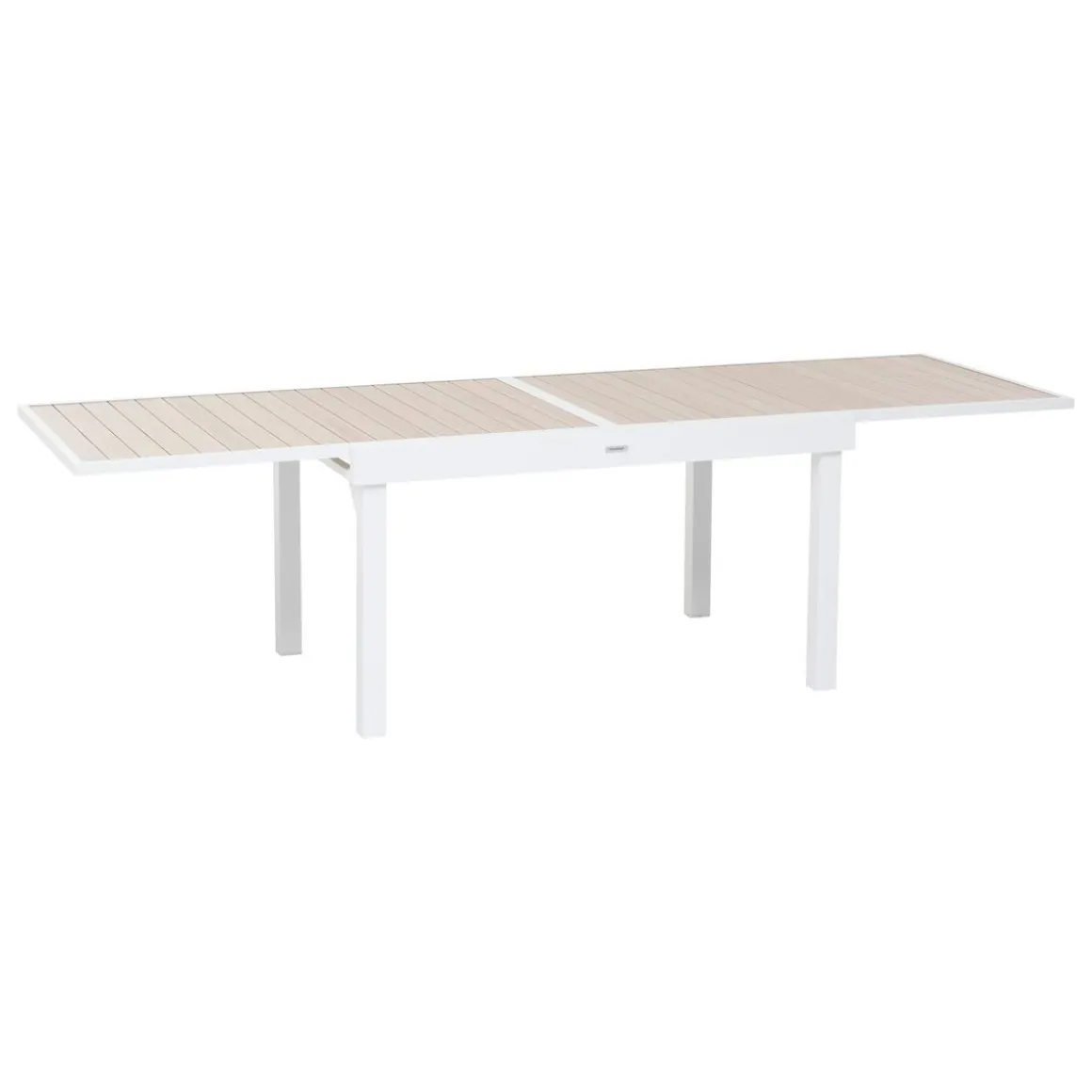 TABLE PIAZZA EXTENSIBLE ALUMINIUM LIN BLANC 10 PLACES