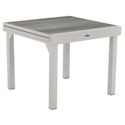 TABLE PIAZZA EXTENSIBLE ALUMINIUM SMOKE 8 PLACES