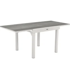 TABLE PIAZZA EXTENSIBLE ALUMINIUM SMOKE 8 PLACES