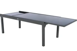 TABLE PIAZZA EXTENSIBLE VERRE GRAPHITE 12 PLACES