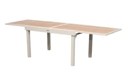 TABLE PIAZZA EXTENSIBLE VERRE IMPRIME ARGILE 10 PLACES