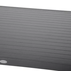 TABLE PIAZZA FIXE CARREE ALUMINIUM GRIS 8 PLACES