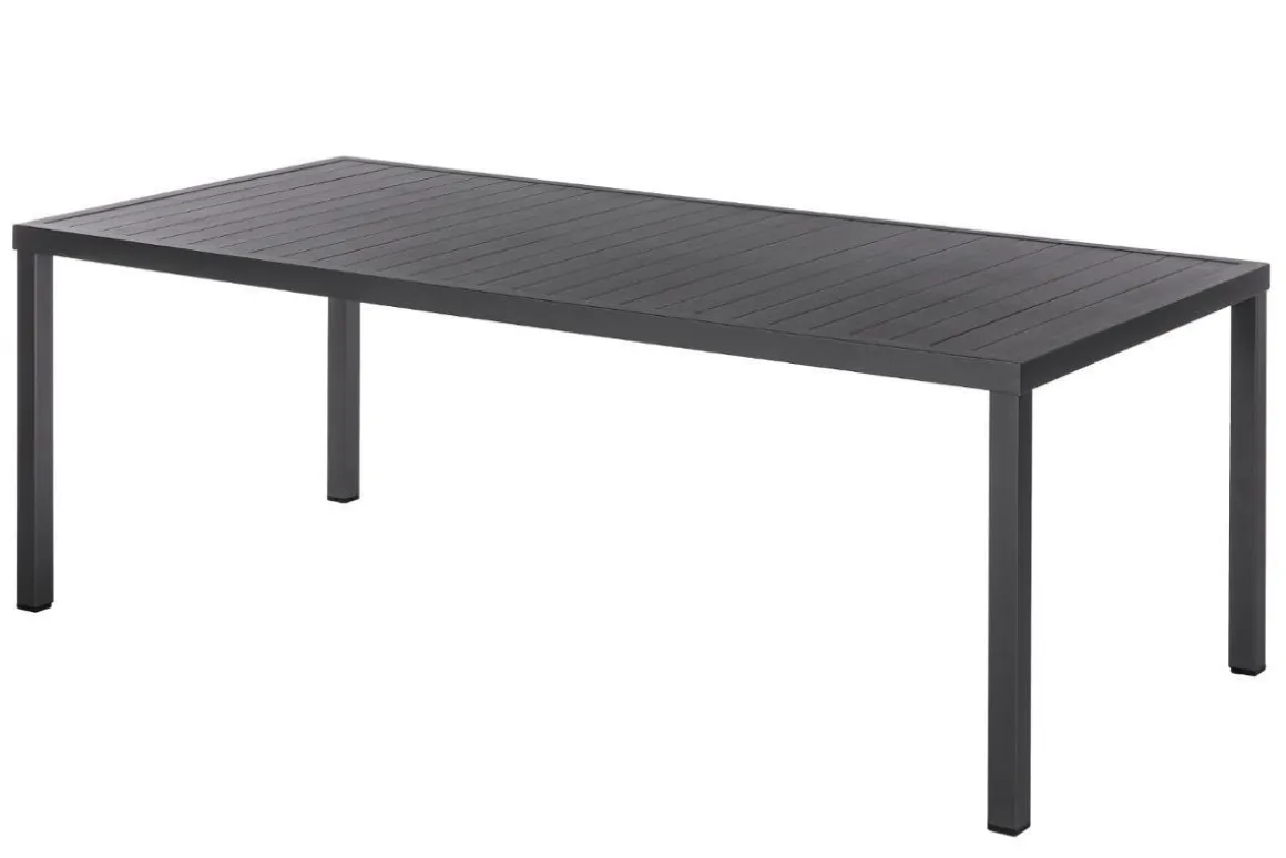 TABLE PIAZZA FIXE RECTANGLE ALUMINIUM GRAPHITE 8 PLACES
