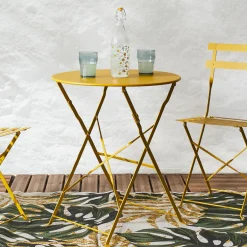 TABLE RONDE PLIANTE CAMARGUE JAUNE SOLEIL
