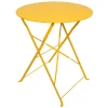 TABLE RONDE PLIANTE MIAMI JAUNE MOUTARDE