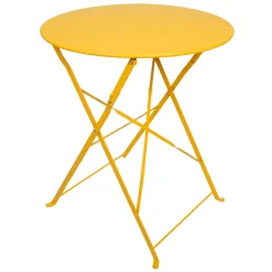 TABLE RONDE PLIANTE MIAMI JAUNE MOUTARDE