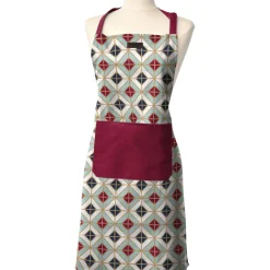 TABLIER DE CUISINE CHEF GEOMETRIC 65X80CM COTON FRAMBOISE
