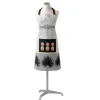 TABLIER ET POCHE 70X85 CM COTON IMPRIME ANAGOLD NOIR