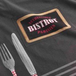 TABLIER ET POCHE 60X84 CM COTON IMPRIME AU BISTROT ROUGE
